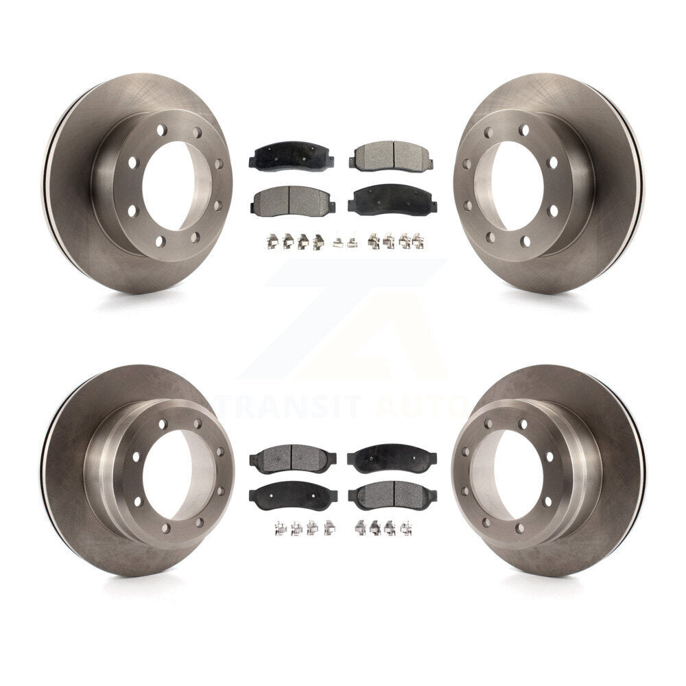 Front Rear Disc Brake Rotors And Ceramic Pad Kit For Ford F-350 Super Duty F-450