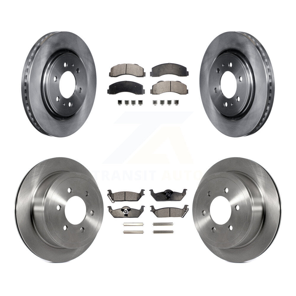 Kit de rotors de frein avant et arrière et plaquettes en céramique pour Ford F-150 10-11 avec 6 roues à ergots 