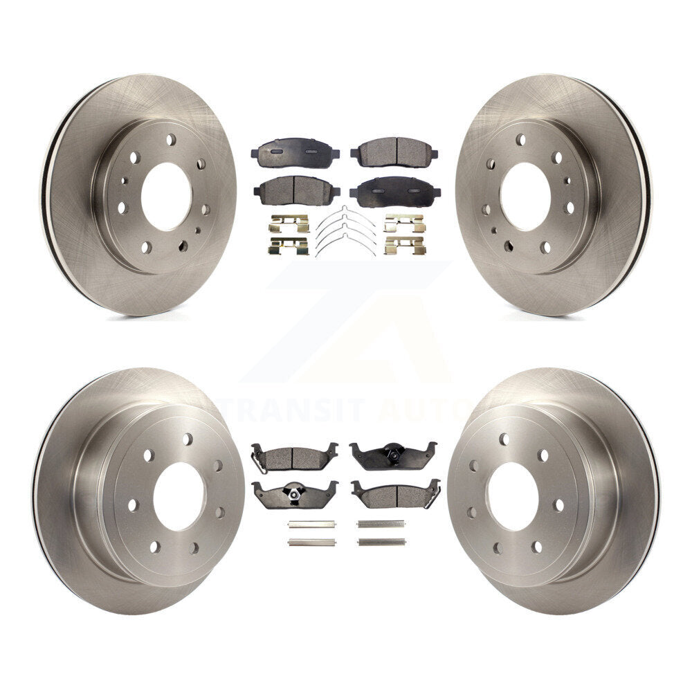 [Front+Rear] 2009 Ford F-150 With 7 Lug Wheels Premium OE Brake Rotors & Ceramic Pads Kit For Max Braking