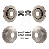 [Front+Rear] 10-11 Ford F-150 With 7 Lug Wheels Premium OE Brake Rotors & Ceramic Pads Kit For Max Braking