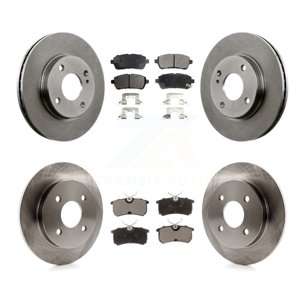 Front Rear Disc Brake Rotors And Ceramic Pads Kit For Ford Fiesta