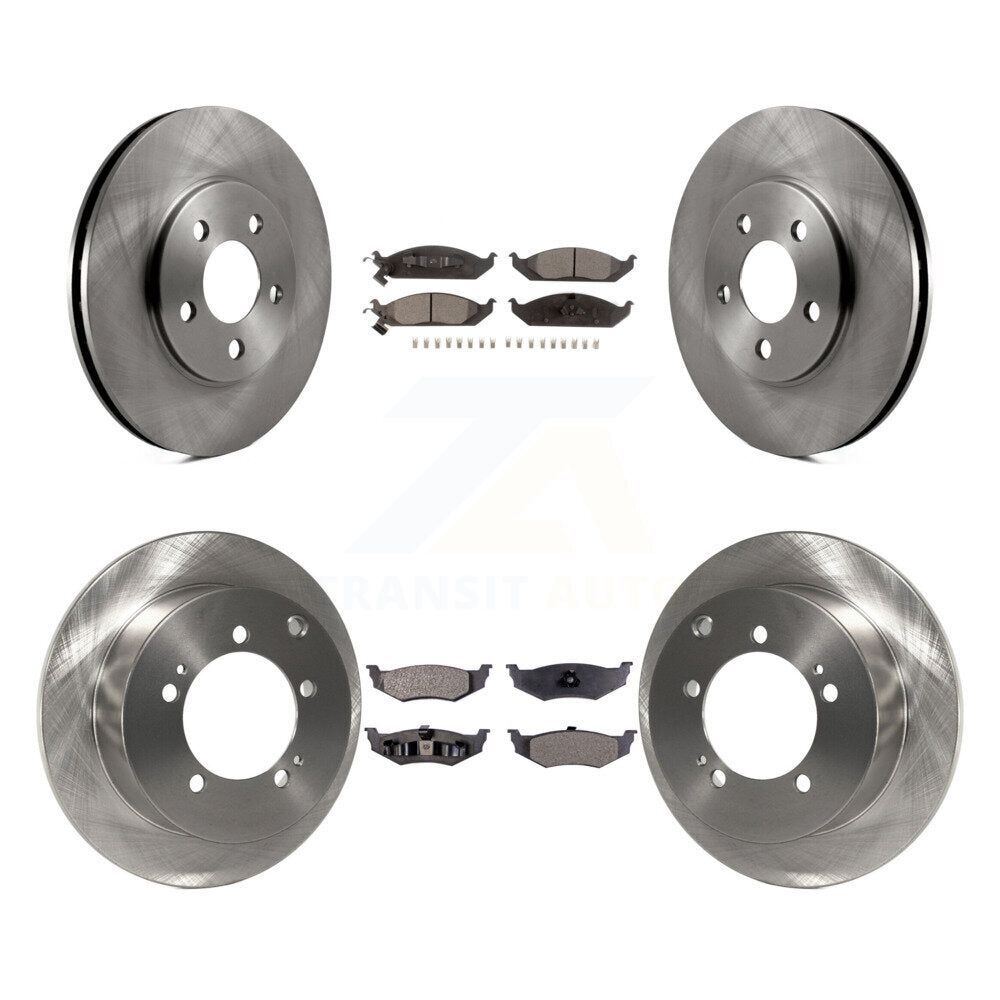 Front Rear Brake Rotor Ceramic Pad Kit For Dodge Stratus With 14" Factory Wheels