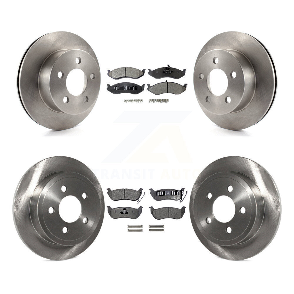 Front Rear Brake Rotor And Ceramic Pad Kit For Jeep Wrangler TJ Disc rear brakes