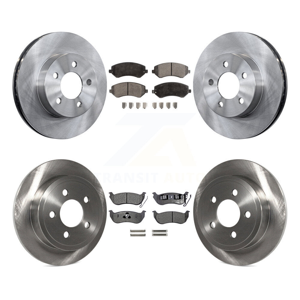 Kit de rotors de frein à disque avant et arrière et plaquettes en céramique pour Jeep Liberty 2003-2007 