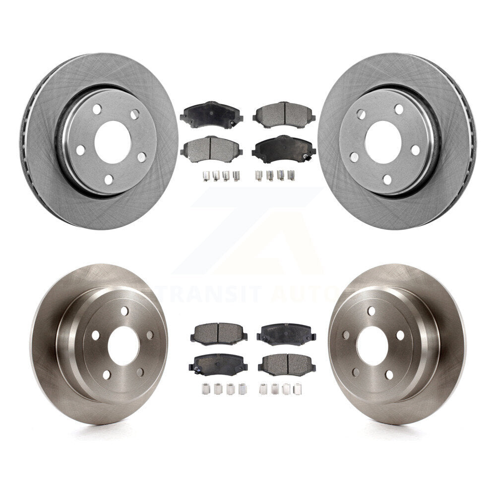 Front Rear Disc Brake Rotors And Ceramic Pads Kit For Jeep Wrangler JK