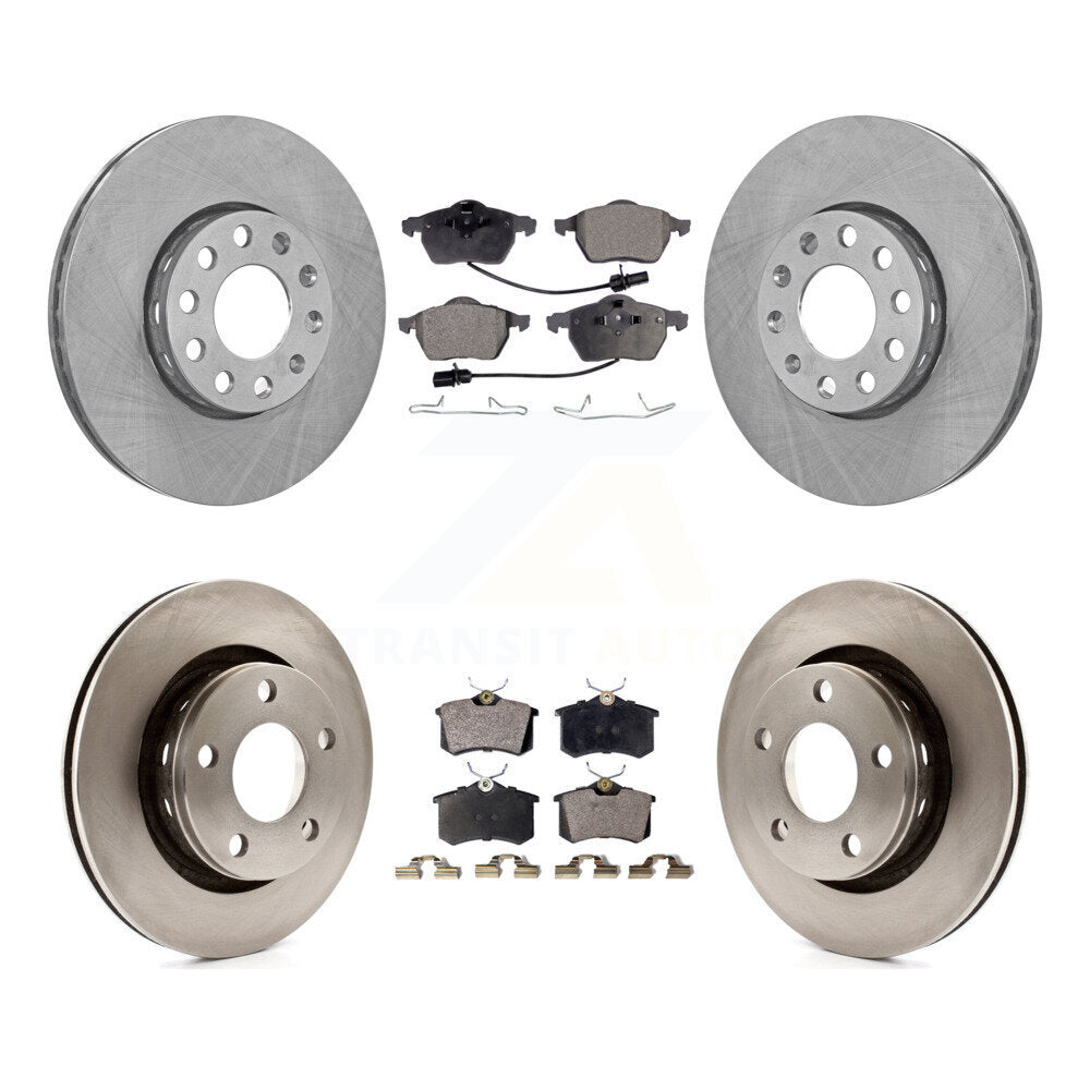 Front Rear Brake Rotors Ceramic Pad Kit For 2002 Volkswagen Passat AWD with 4.0L