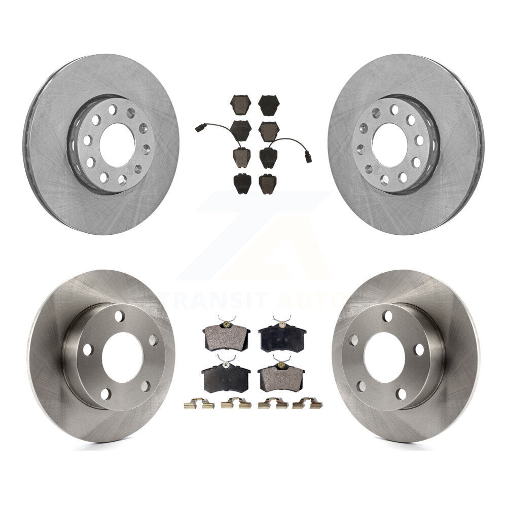 Front Rear Brake Rotors Ceramic Pad Kit For 2002 Volkswagen Passat AWD with 2.8L