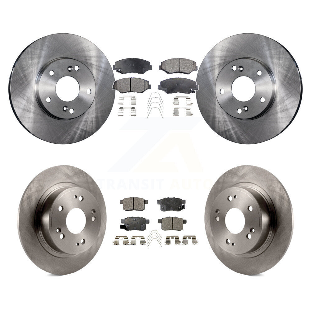 Front Rear Disc Brake Rotors And Ceramic Pads Kit For Honda Accord