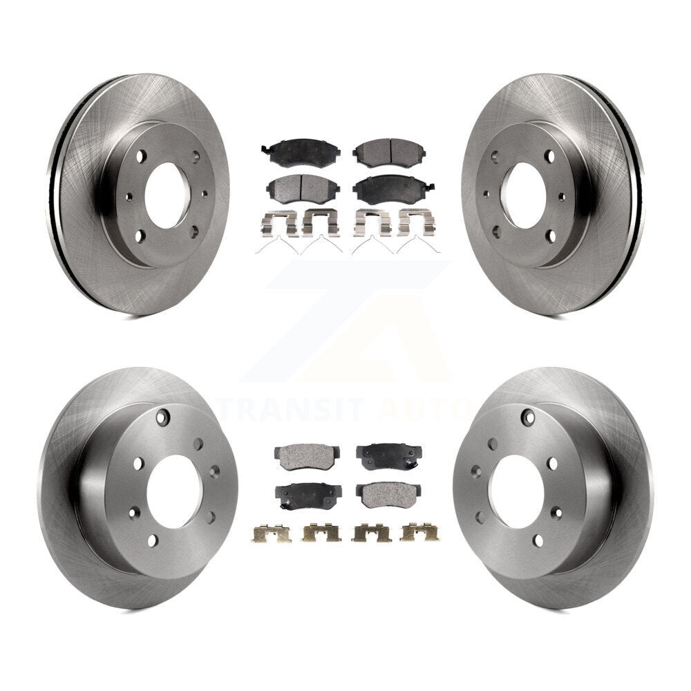 Front Rear Disc Brake Rotors And Ceramic Pads Kit For Hyundai Sonata