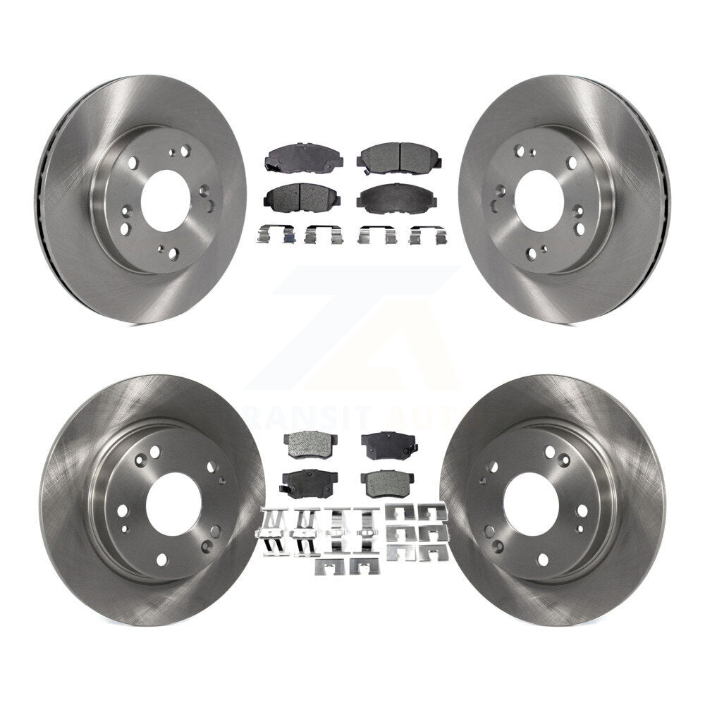 Front Rear Disc Brake Rotors And Ceramic Pads Kit For Honda Civic