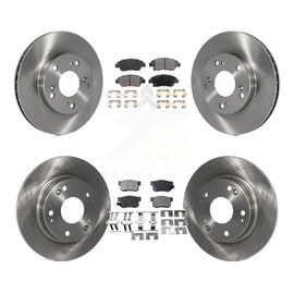 Front Rear Disc Brake Rotors And Ceramic Pads Kit For Honda Civic