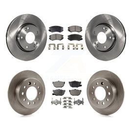 Front Rear Disc Brake Rotors And Ceramic Pads Kit For Hyundai Tiburon
