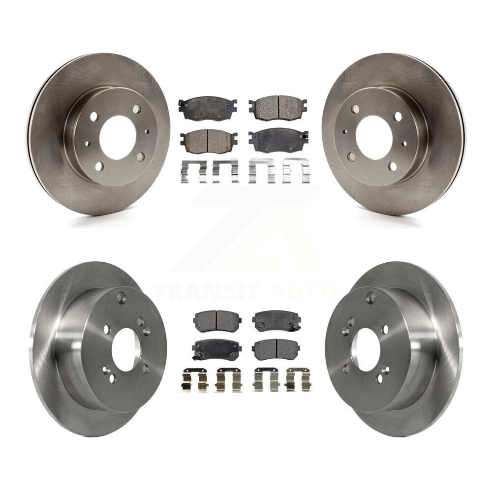 [Front+Rear] 2006 Hyundai Accent Hatchback Premium OE Brake Rotors & Ceramic Pads Kit For Max Braking