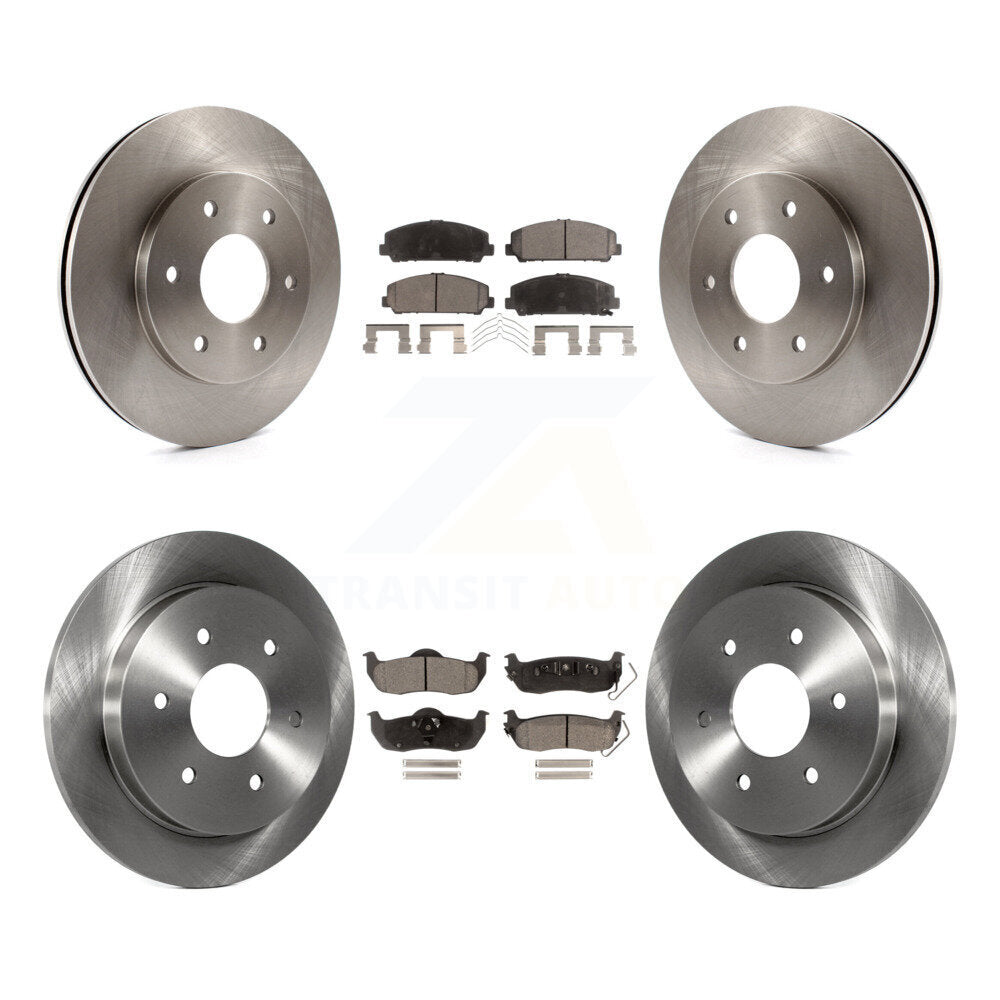 Front Rear Disc Brake Rotors And Ceramic Pads Kit For INFINITI QX56