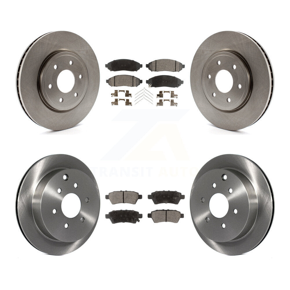 [Front+Rear] 2006-2007 Nissan Xterra Premium OE Brake Rotors & Ceramic Pads Kit For Max Braking