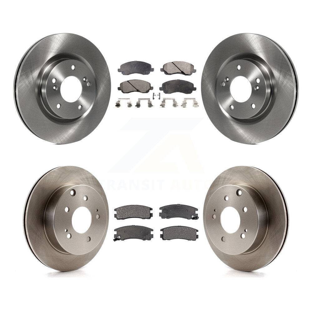 Front Rear Disc Brake Rotors Ceramic Pad Kit For 2007 Mitsubishi Galant Ralliart