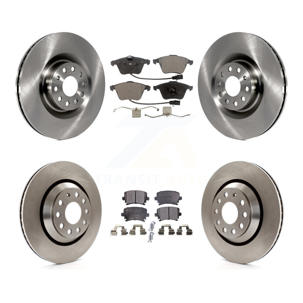 Front Rear Disc Brake Rotors Ceramic Pad Kit For Volkswagen Passat CC Golf R R32