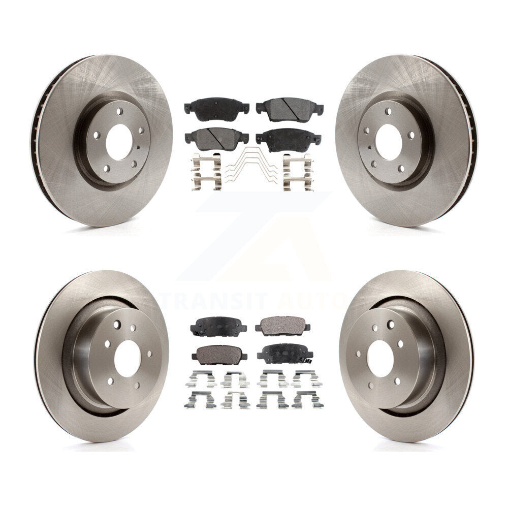 Front Rear Disc Brake Rotors And Ceramic Pads Kit For INFINITI G37 G35 Q60