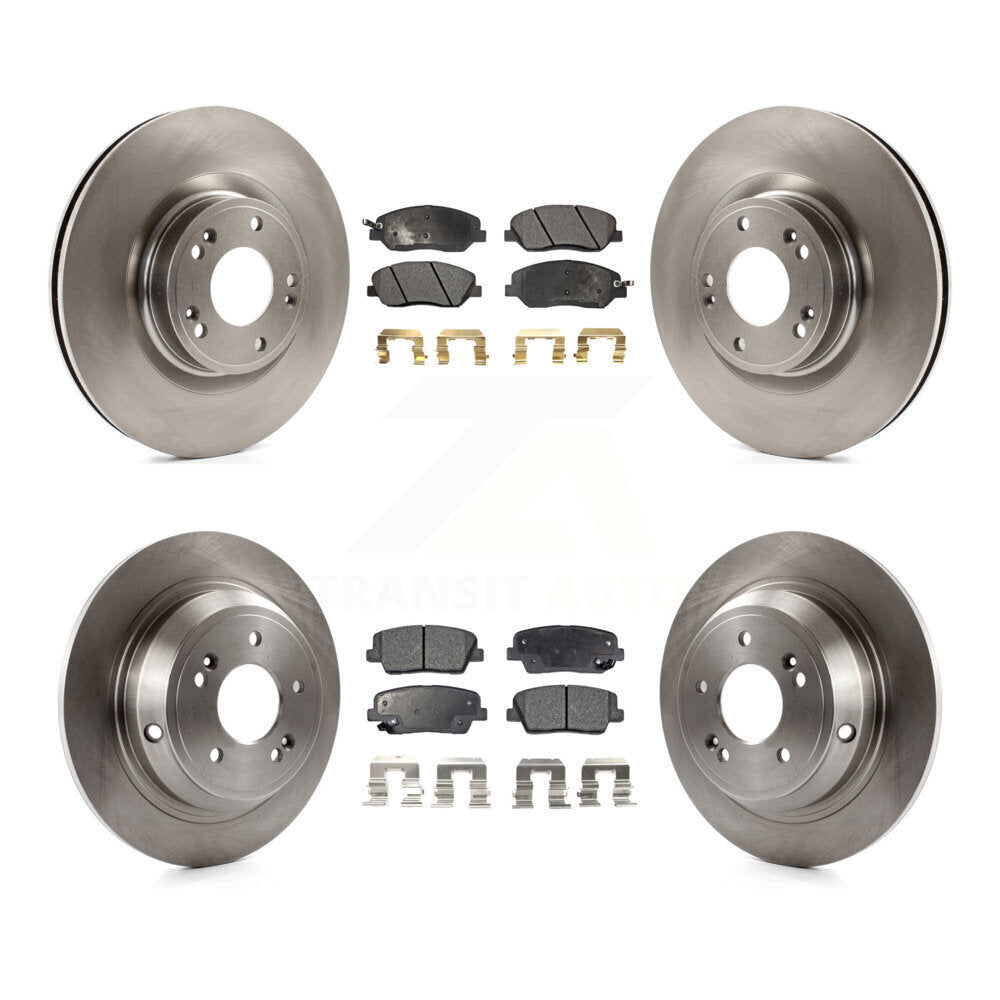 Front Rear Disc Brake Rotors And Ceramic Pads Kit For Hyundai Genesis 3.8L