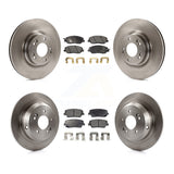 Front Rear Disc Brake Rotors And Ceramic Pads Kit For Hyundai Genesis 3.8L