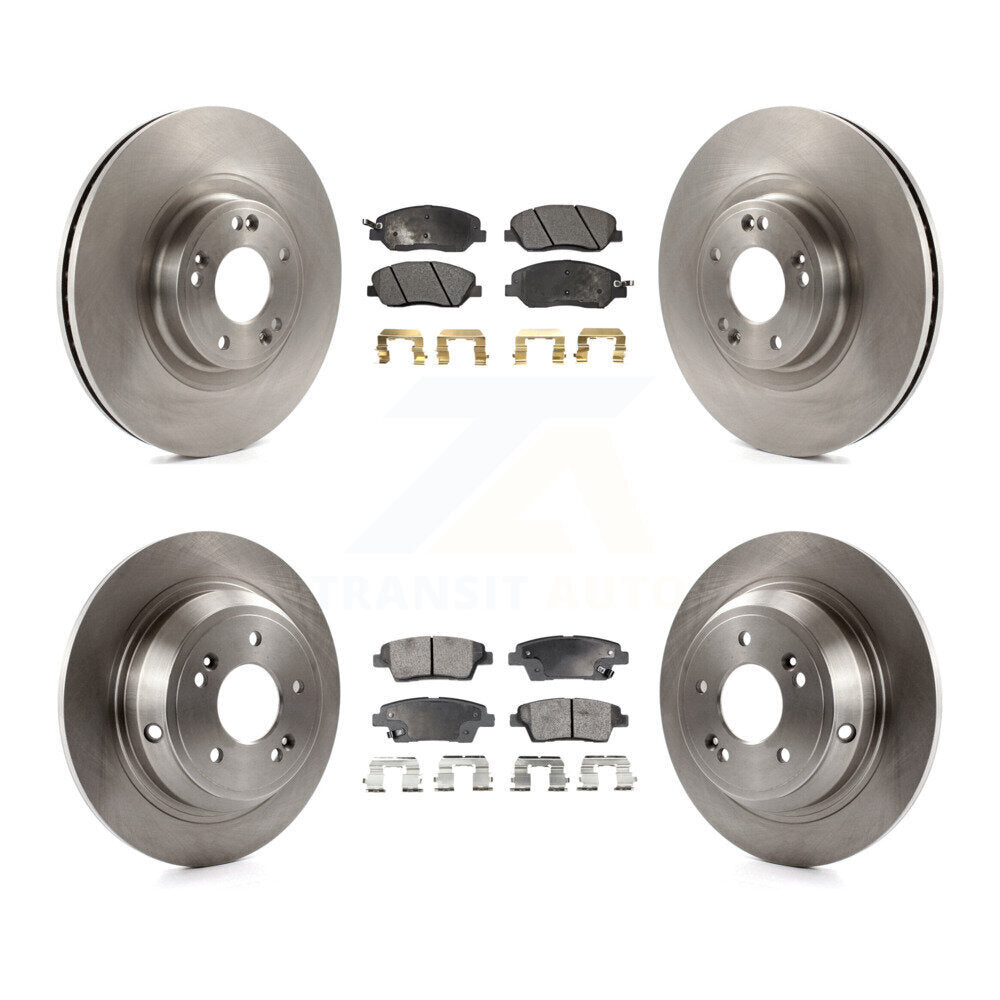 [Front+Rear] 2012 Hyundai Genesis 3.8L Premium OE Brake Rotors & Ceramic Pads Kit For Max Braking