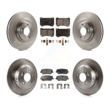 Front Rear Disc Brake Rotors And Ceramic Pads Kit For Hyundai Genesis 4.6L