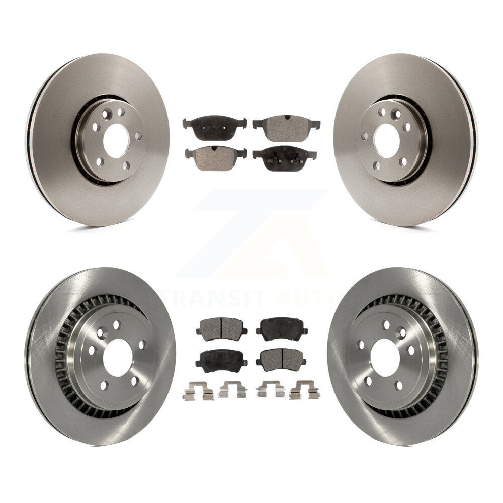 [Front+Rear] 2010-2015 Volvo XC60 Premium OE Brake Rotors & Ceramic Pads Kit For Max Braking