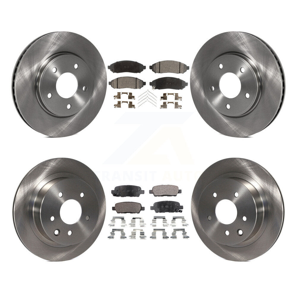 Front Rear Disc Brake Rotors And Ceramic Pads Kit For Nissan LEAF