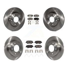 Front Rear Disc Brake Rotors And Ceramic Pad Kit For Hyundai Veloster Elantra GT
