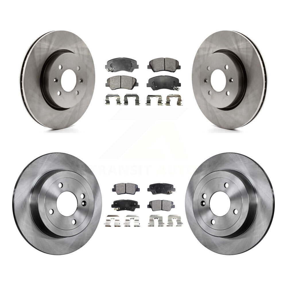 Front Rear Disc Brake Rotors And Ceramic Pads Kit For Kia Rio