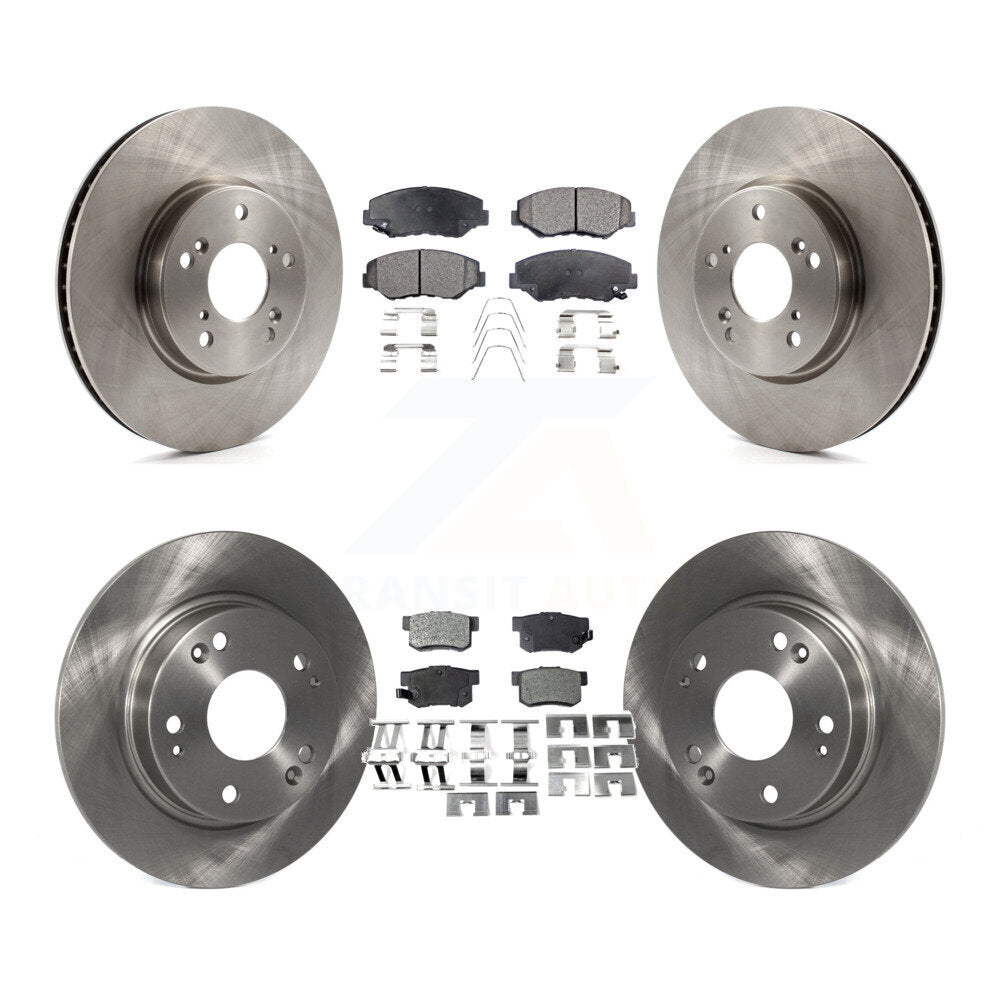 Front Rear Disc Brake Rotors And Ceramic Pads Kit For Honda Civic