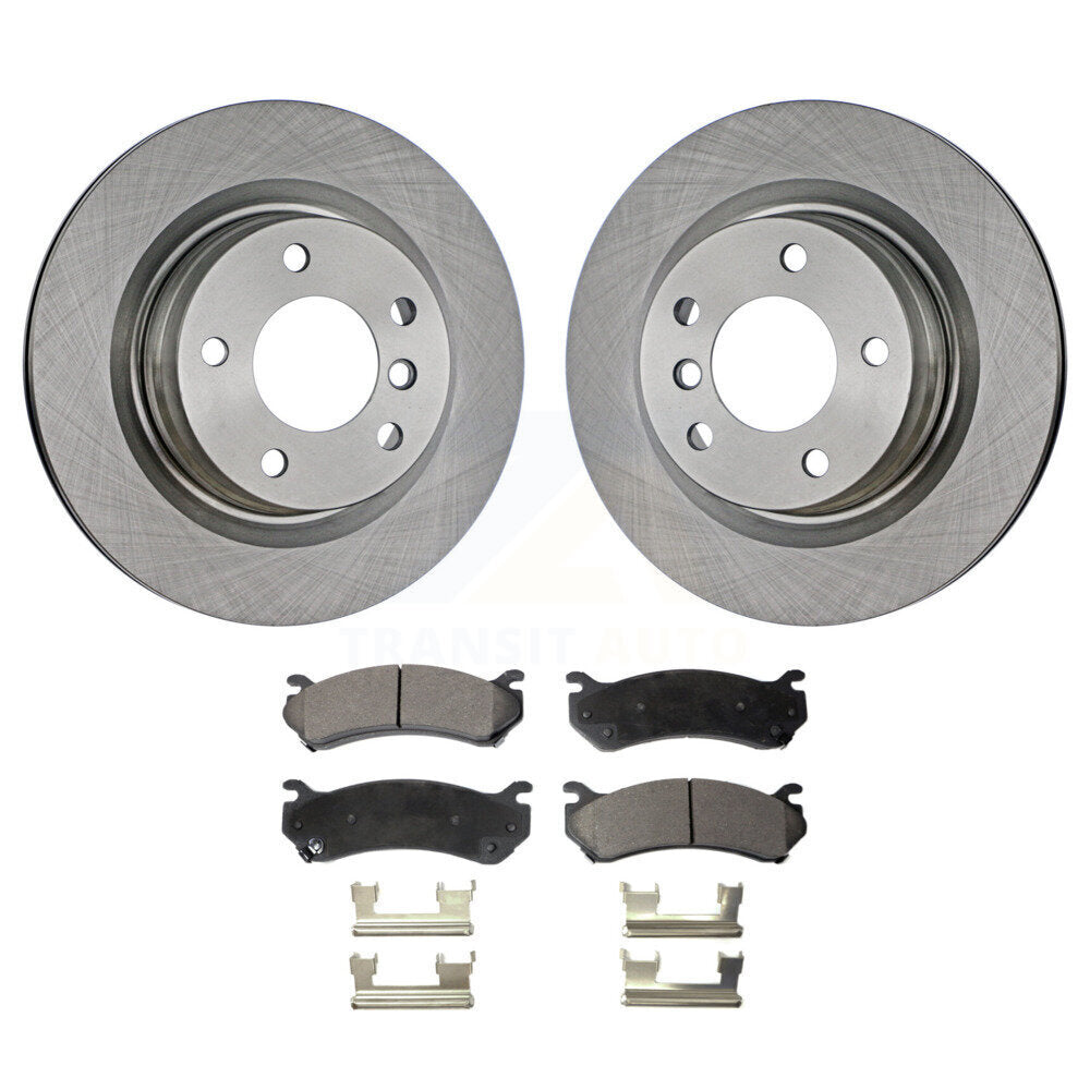 Rear Brake Rotor Ceramic Pad Kit For Chevrolet Silverado 2500 HD GMC Sierra 3500