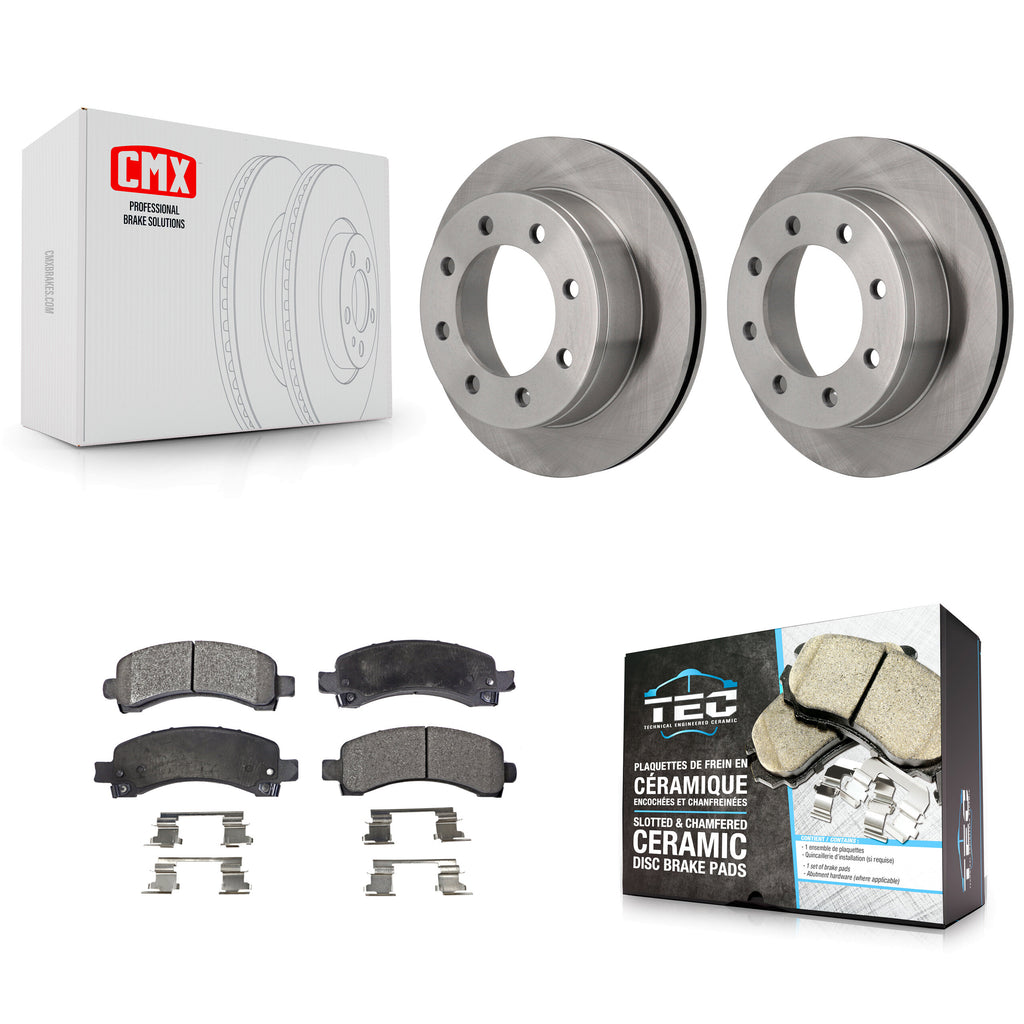 Rear Disc Brake Rotor Ceramic Pad Kit For Chevrolet Express 3500 2500 GMC Savana