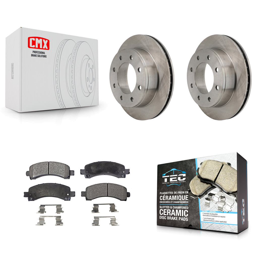 Rear Disc Brake Rotor Ceramic Pad Kit For Chevrolet Express 2500 GMC 3500 Savana