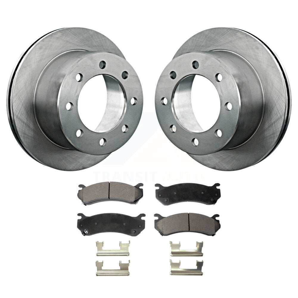 Rear Brake Rotor & Ceramic Pad Kit For GMC Sierra 3500 Classic With 12000 Lb GVW