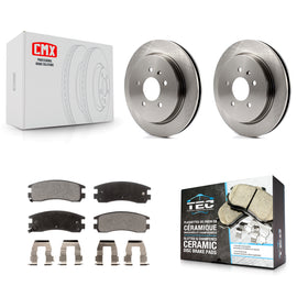 [Rear] 03-04 Cadillac Seville With Vented Rotor Premium OE Brake Rotors & Ceramic Pads Kit For Max Braking