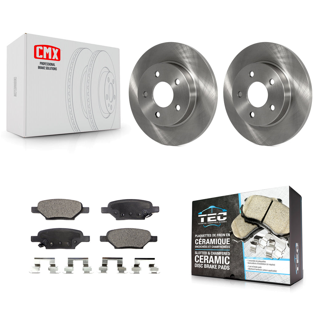Rear Brake Rotor & Ceramic Pad Kit For Chevrolet Malibu Pontiac G6 Cobalt Saturn
