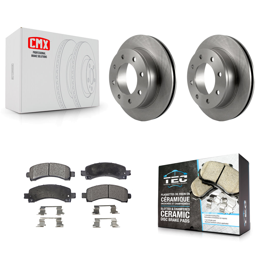 Rear Disc Brake Rotor Ceramic Pad Kit For Chevrolet Express 3500 2500 GMC Savana