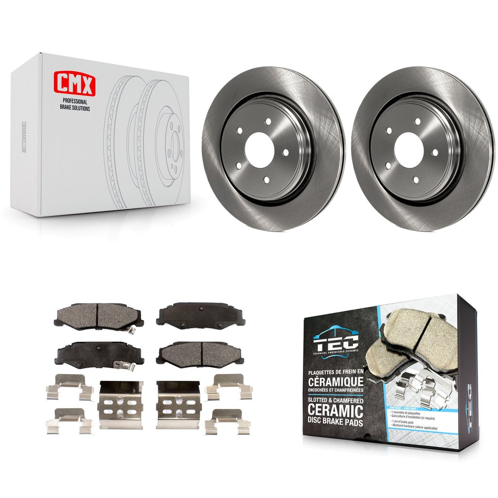 Rear Disc Brake Rotors And Ceramic Pads Kit For Chevrolet Corvette Cadillac XLR