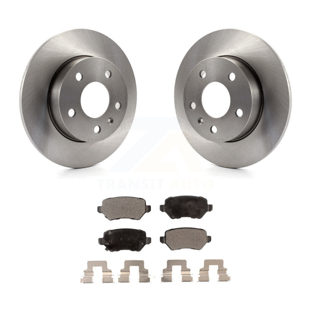 Rear Disc Brake Rotors And Ceramic Pads Kit For 2008-2009 Saturn Astra