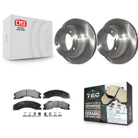 Rear Disc Brake Rotor Ceramic Pad Kit For Chevrolet Express 3500 GMC Savana 4500
