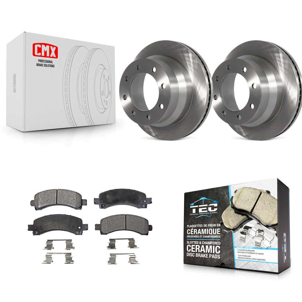 Rear Disc Brake Rotors And Ceramic Pads Kit For Chevrolet Express 4500