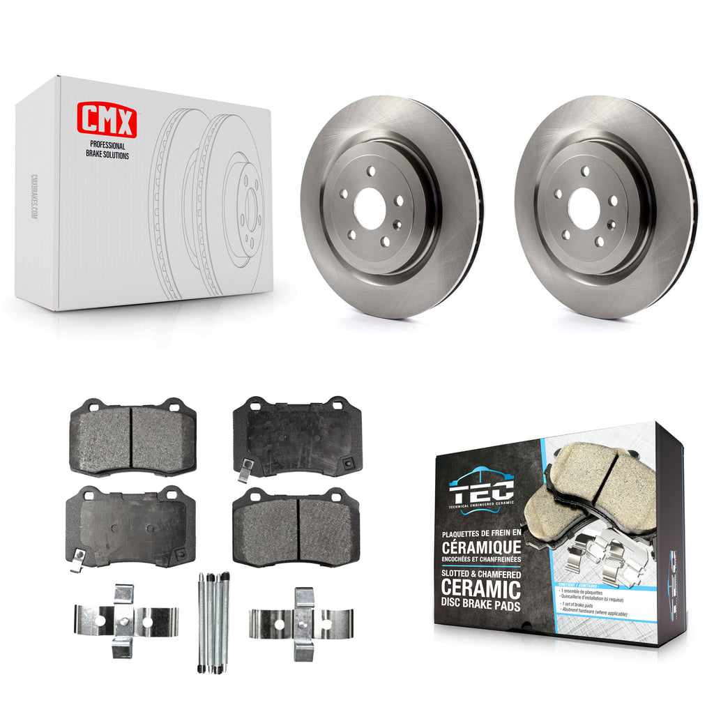Rear Disc Brake Rotors And Ceramic Pads Kit For Chevrolet Camaro Cadillac CTS