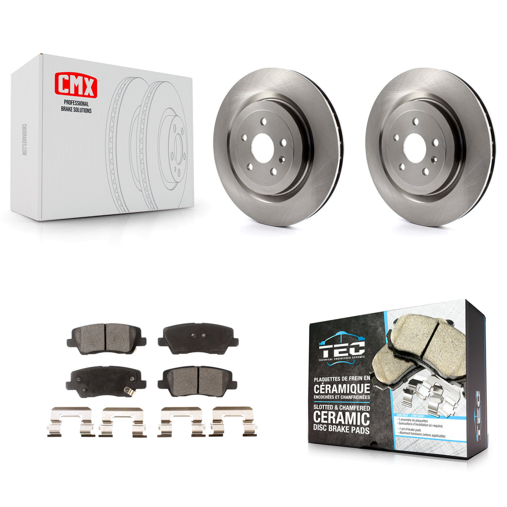 [Rear] 2015 Cadillac CTS 6.2L Premium OE Brake Rotors & Ceramic Pads Kit For Max Braking