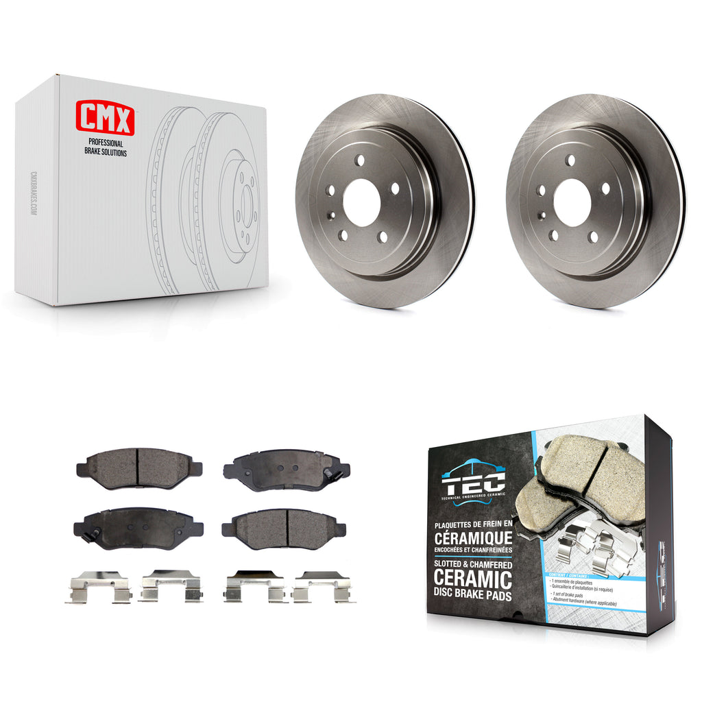 Rear Disc Brake Rotors And Ceramic Pads Kit For Chevrolet Camaro Cadillac CTS