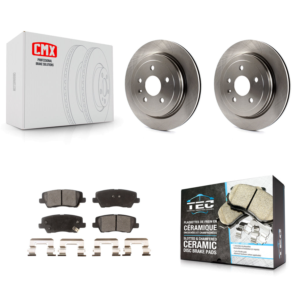 Rear Disc Brake Rotors And Ceramic Pads Kit For Cadillac CTS