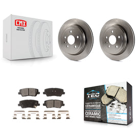 Rear Disc Brake Rotors And Ceramic Pads Kit For Cadillac CTS
