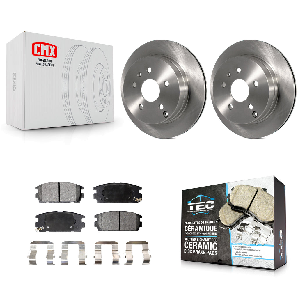 [Rear] 2010-2017 Chevrolet Equinox GMC Terrain Premium OE Brake Rotors & Ceramic Pads Kit For Max Braking