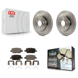 Rear Disc Brake Rotors And Ceramic Pads Kit For Chevrolet Camaro Cadillac CT6