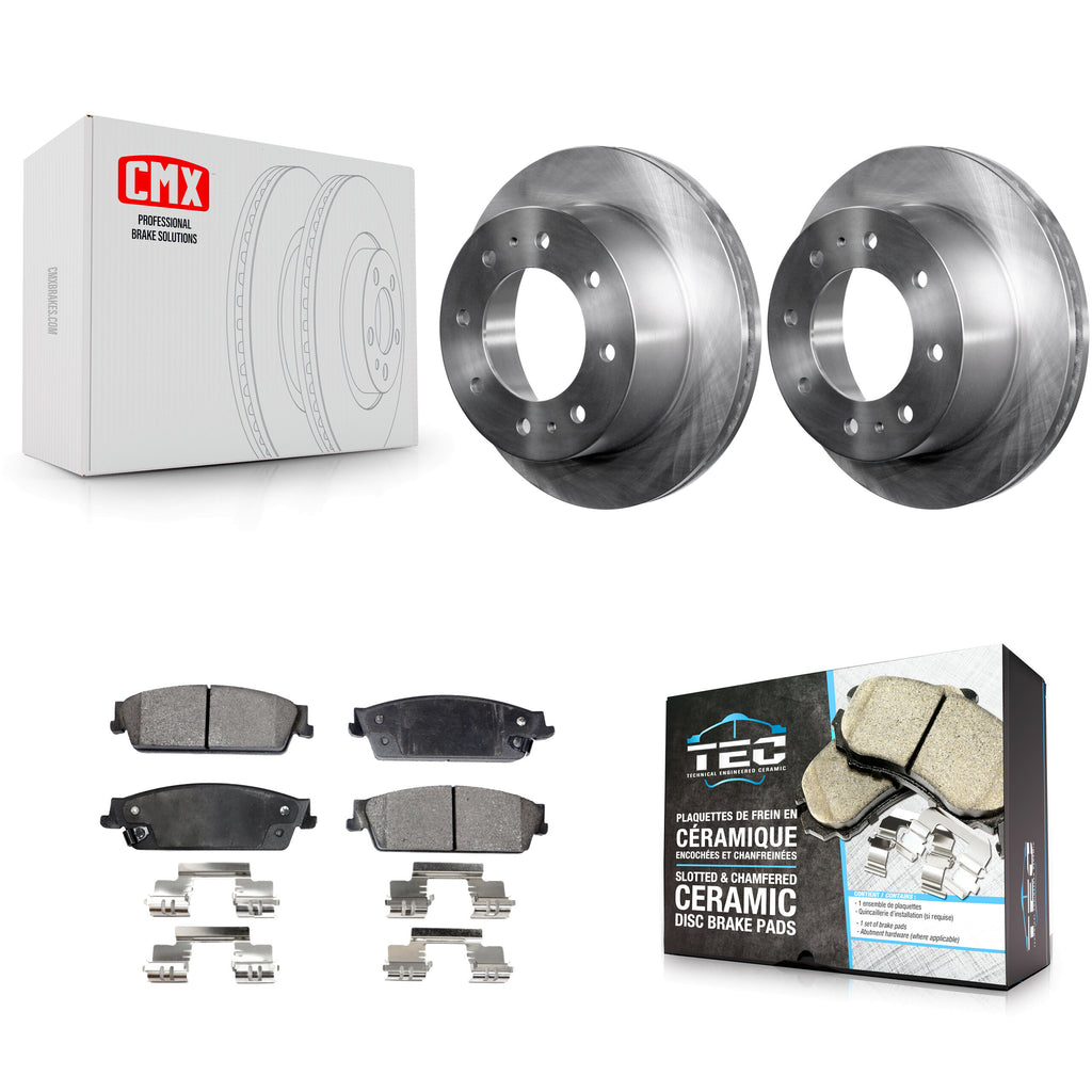 [Rear] 2011 Chevrolet Silverado 1500 Hybrid Premium OE Brake Rotors & Ceramic Pads Kit For Max Braking